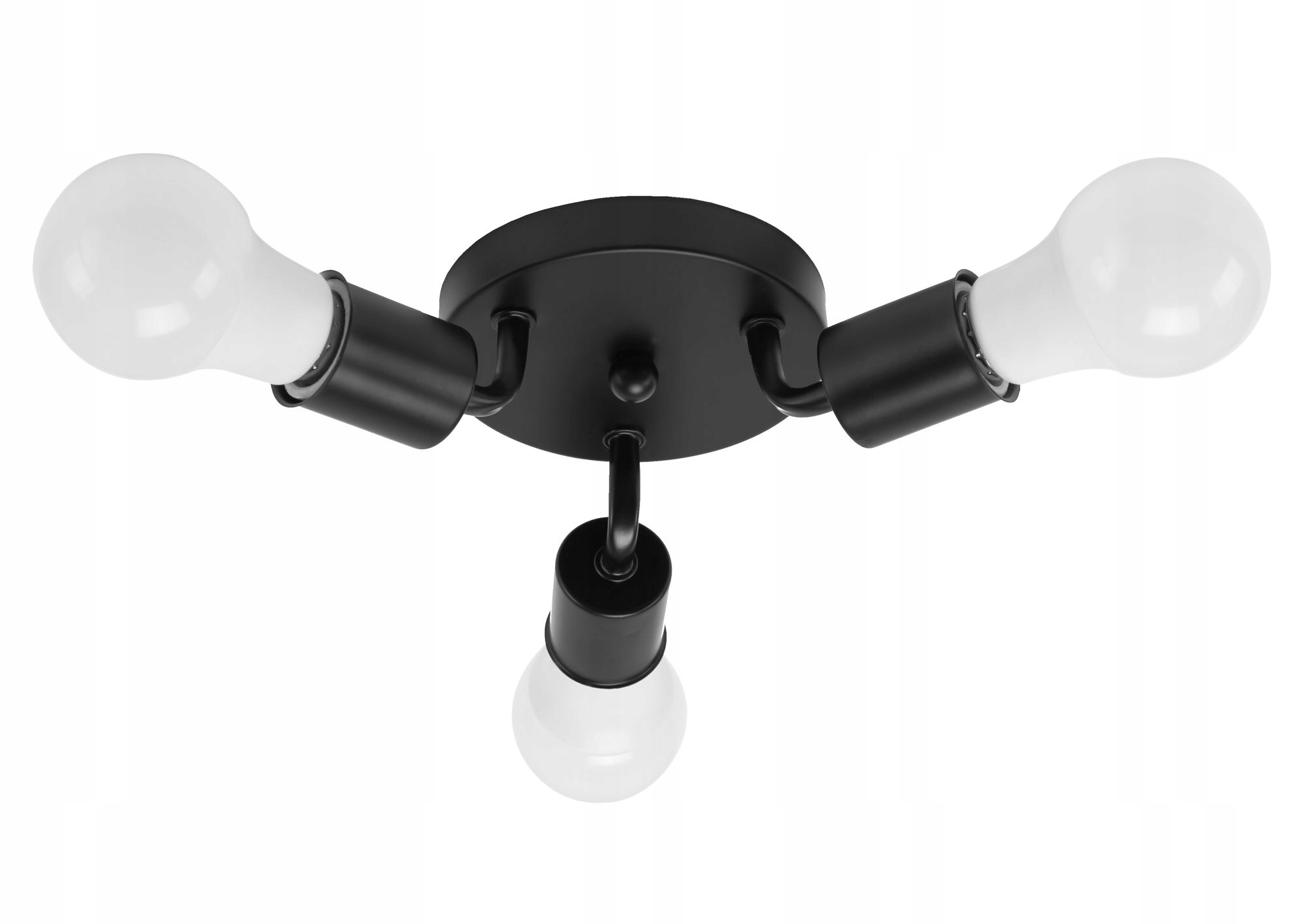 LAMPA SUFITOWA PLAFON POTRÓJNA METALOWA BLACK 3