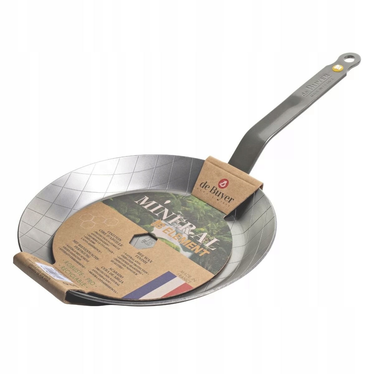 de Buyer Patelnia francuska Mineral do steków 24cm wysokowęglowa Oryginał