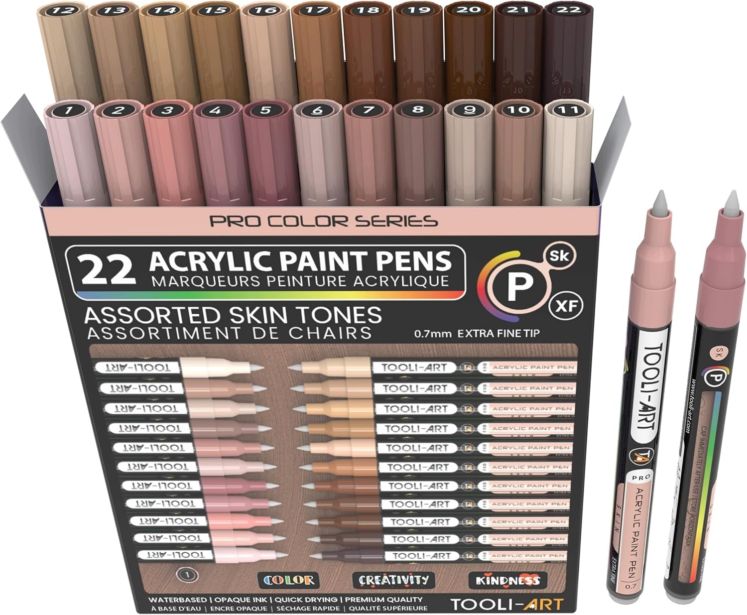 Tooli-art markery akrylowe 22 szt. 0,7 mm cienka końcówka do skóry i Diy