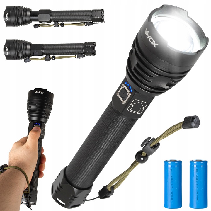 LATARKA LED TAKTYCZNA USB WOJSKOWA ZOOM AKU VAYOX