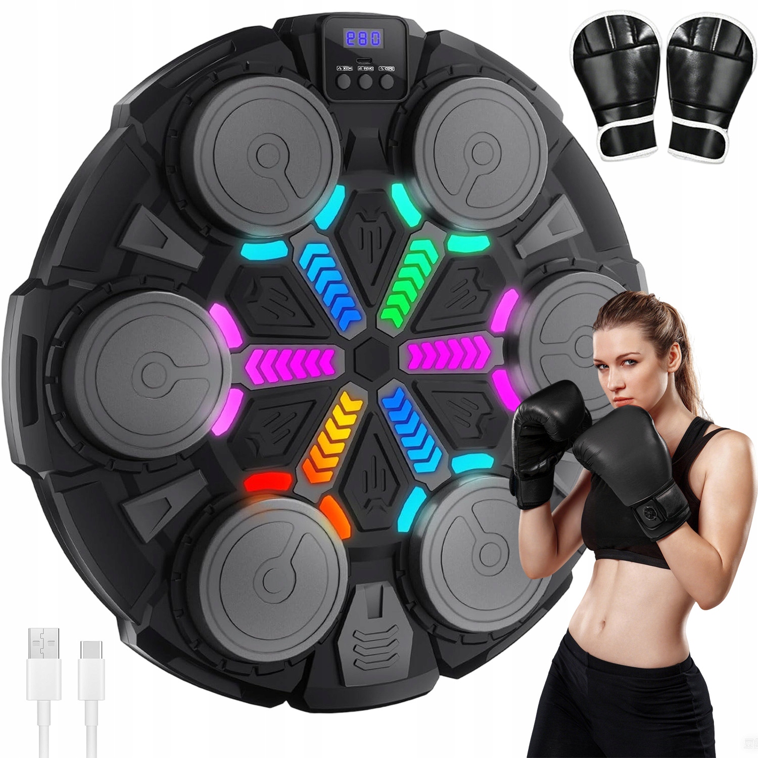 Music Boxing Machine, Maszyna Bokserska Z Muzyką Bluetooth, Z Rękawiczkami