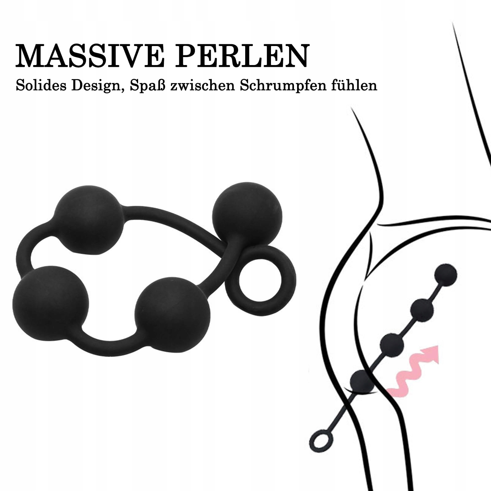 BDSMAGE Długie Silikonowe Kule Analne Plug Rozszerzacz Zabawek Erotycznych — miniatura 4