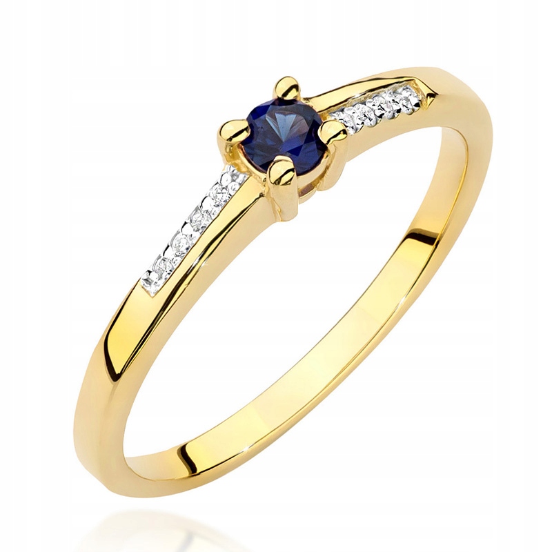 

Pierścionek Złoty Z Szafirem I Brylantami