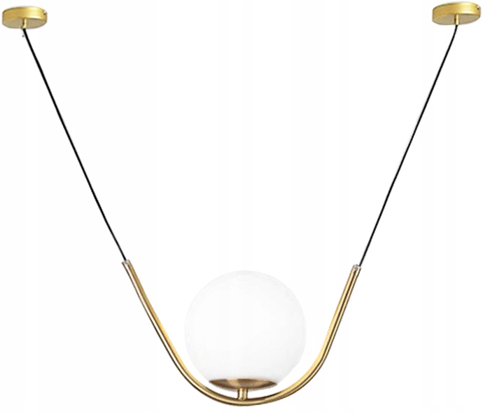 

Lampa Sufitowa Wisząca Szklana Kula Biała Złota