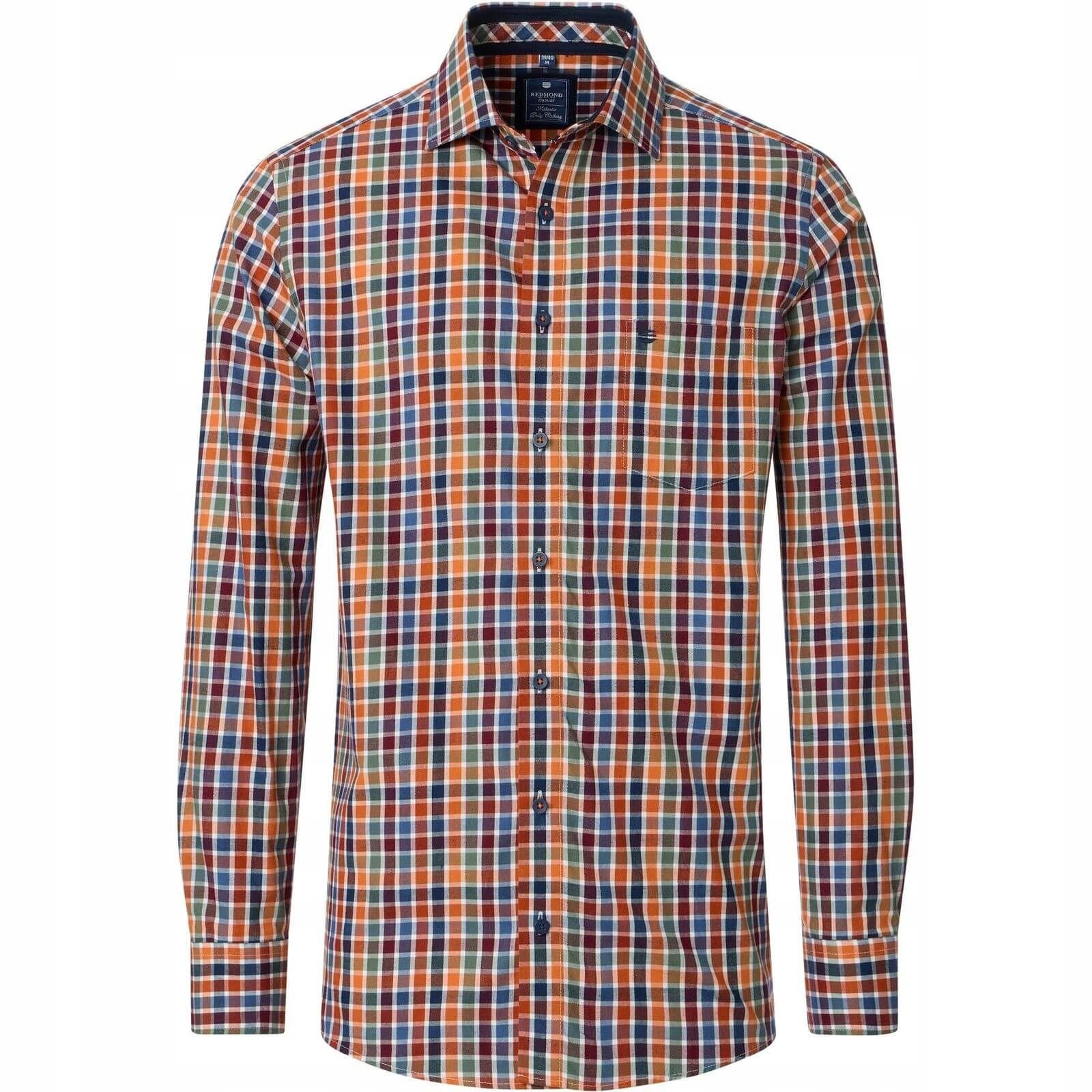 Bawełniana (Twill) Koszula Męska w kratę Redmond Regular Fit XL_klatka_134