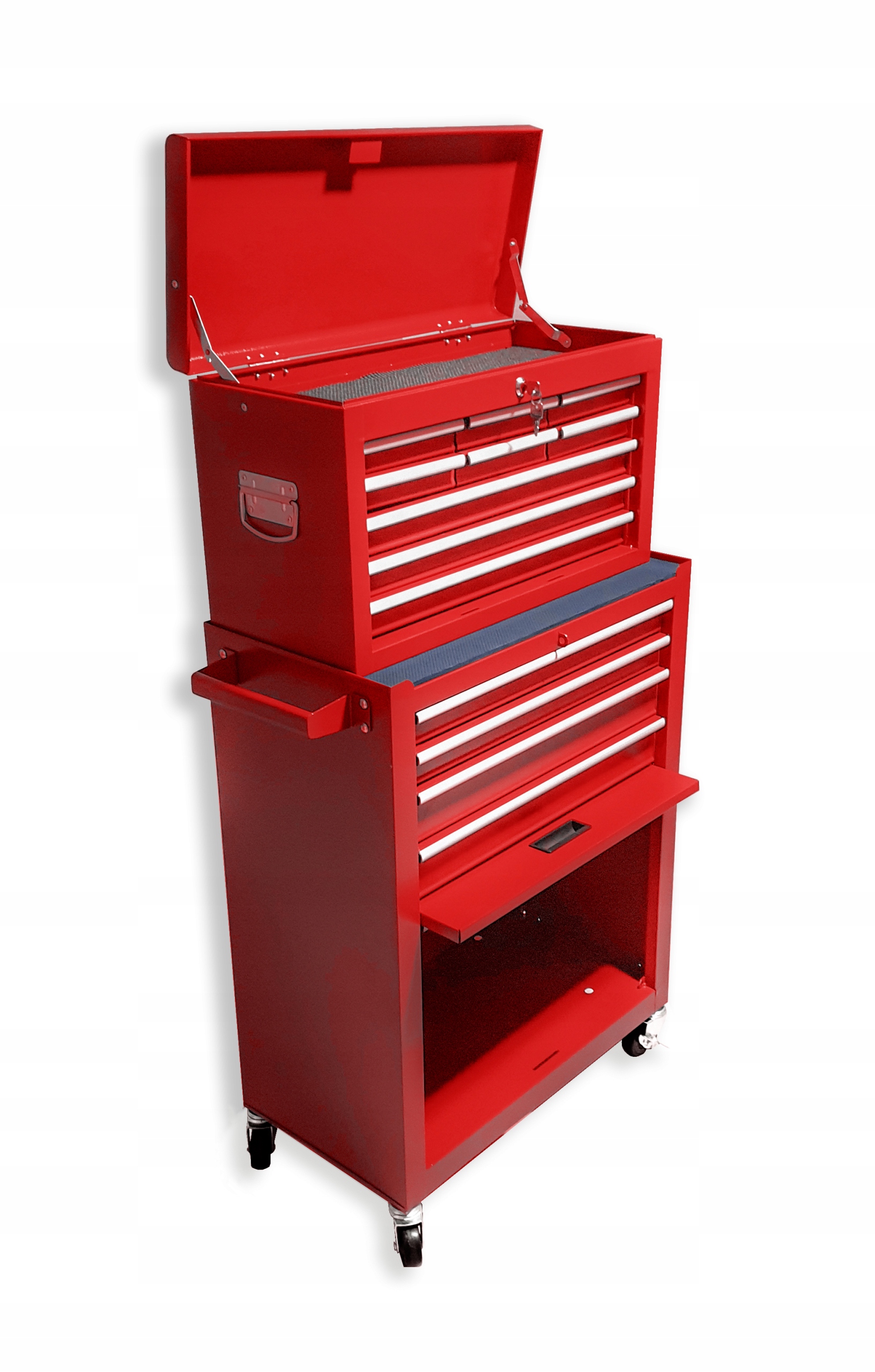 PROFESJONALNY WÓZEK NARZĘDZIOWY SZAFKA WARSZTATOWA 13 szuflad CZERWONY Waga 34 kg