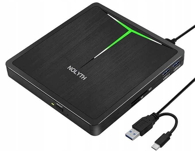 Zewnętrzny Napęd DVD Usb, Typ C CD/DVD Rw Z Portami Sd TF/2 Usb/torbą