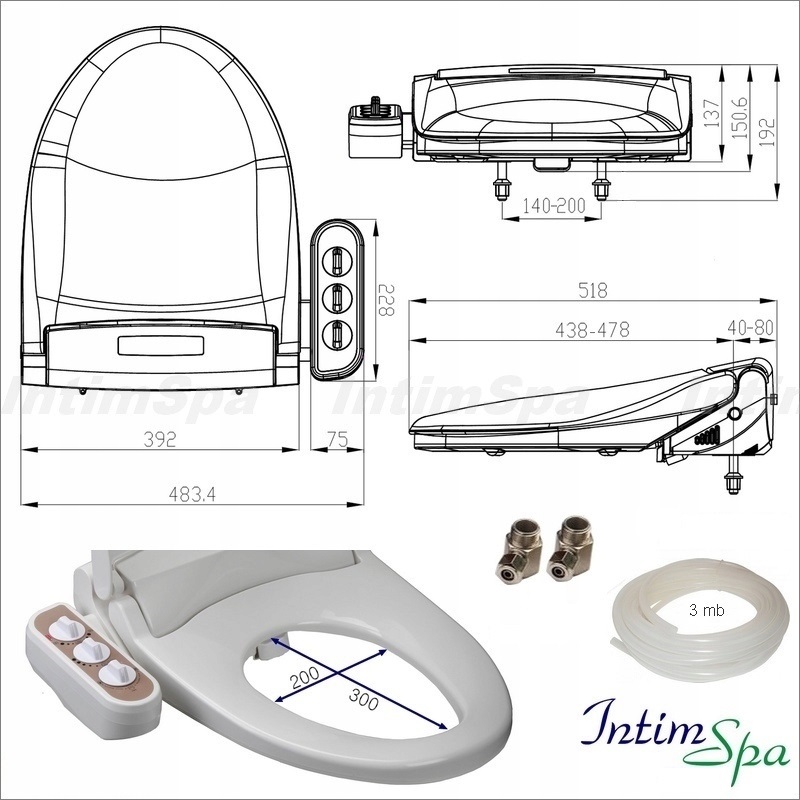 IntimSpa PRIMA deska myjąca mycie higiena bidet Linia IntimSpa