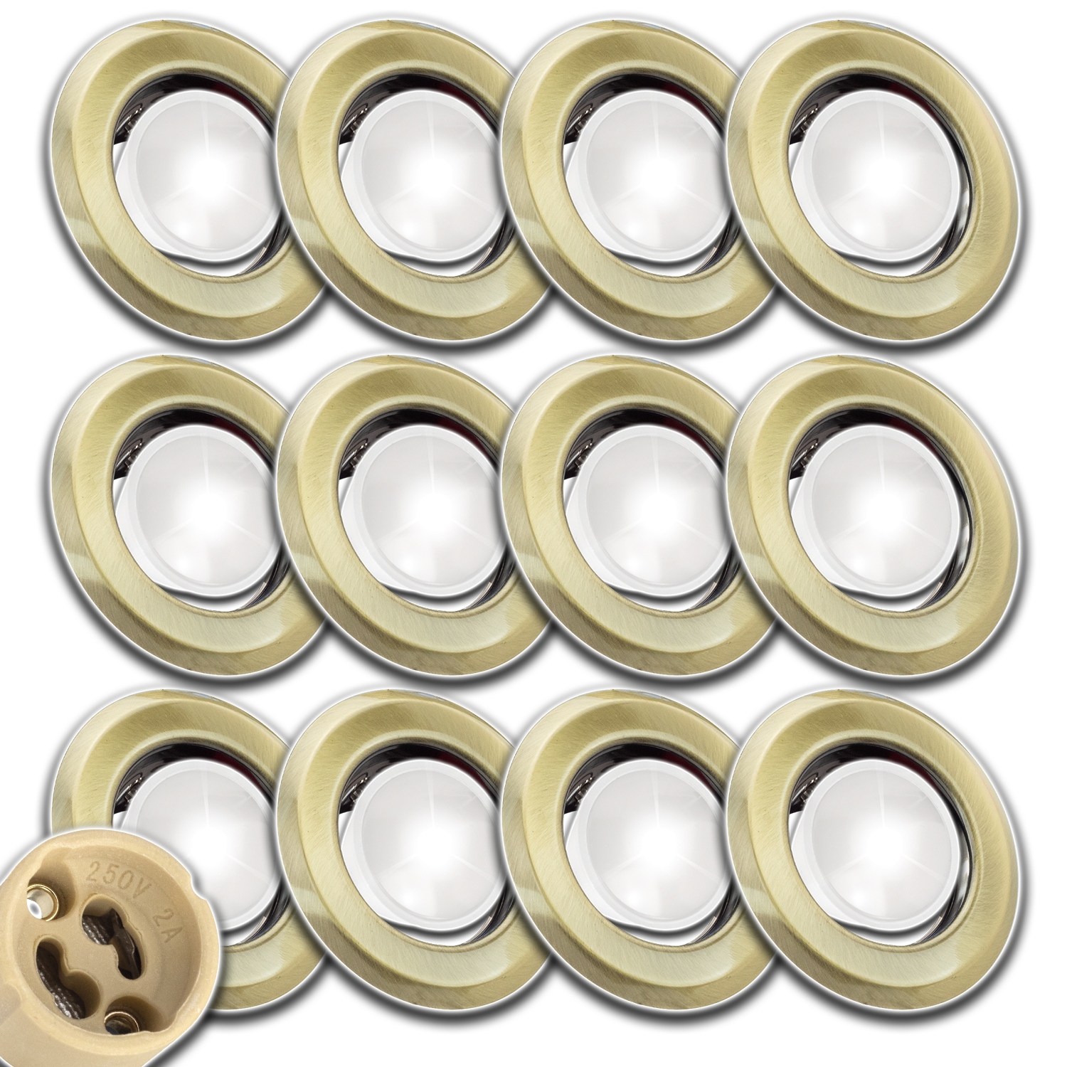 12 x Osvětlovací Sada Rámeček Stropní S Žárovkou Nw 4000 K 1,5W