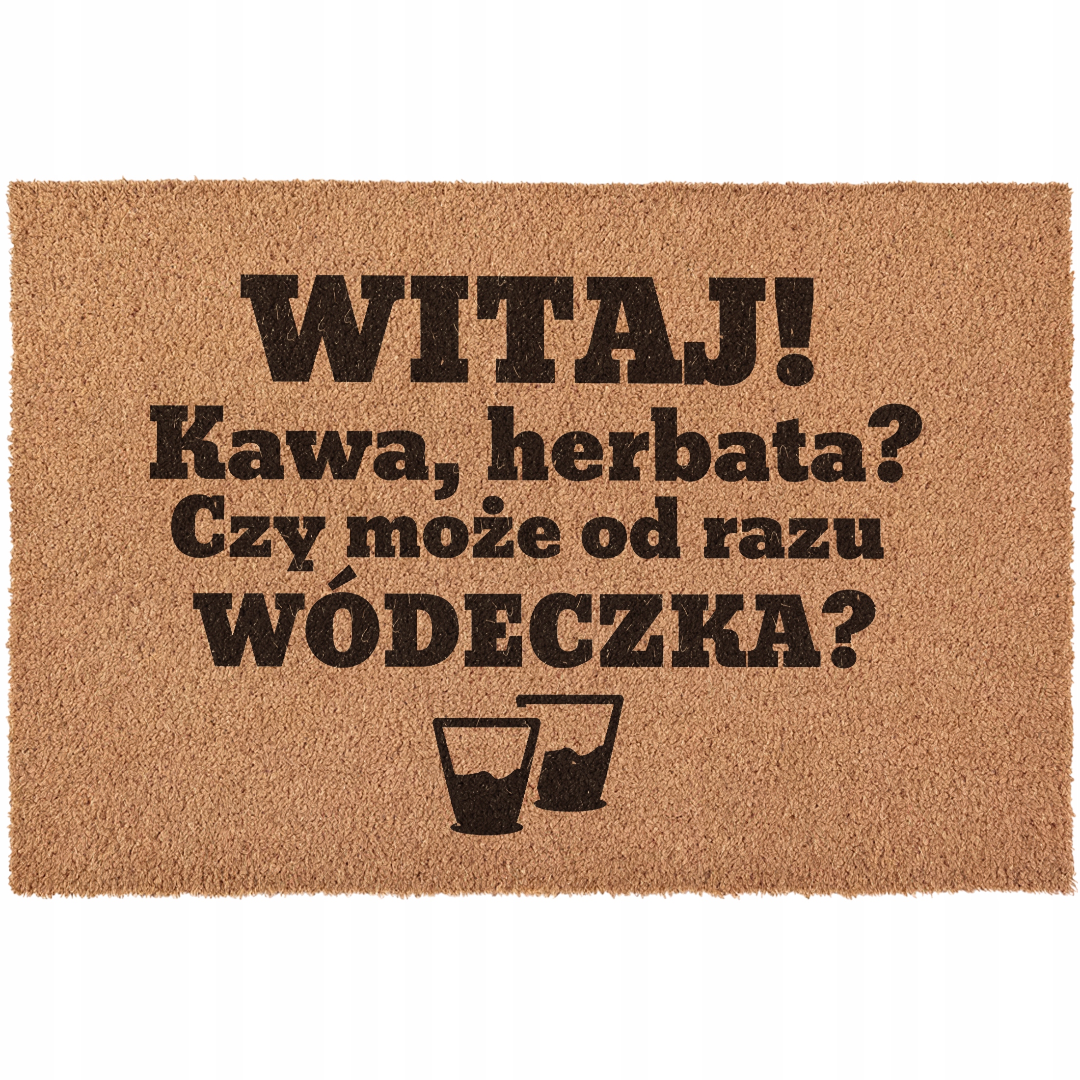 Rohožka Káva Čaj alebo hneď vodka pod dvere kokosová 60x40