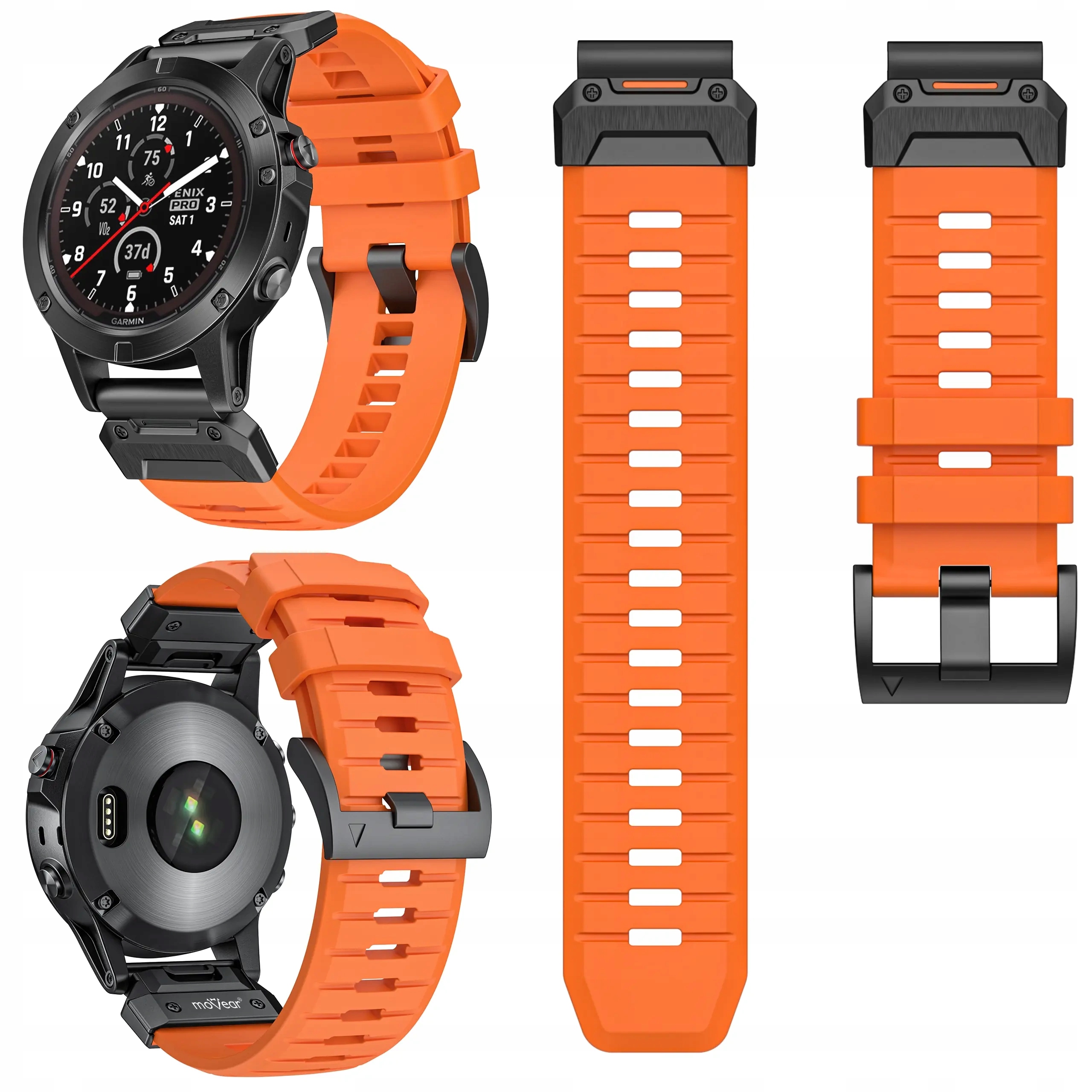 Pásek pro Garmin QuickFit 26 mm Fenix Epix Quatix Tactix Gumový Fkm Movear
