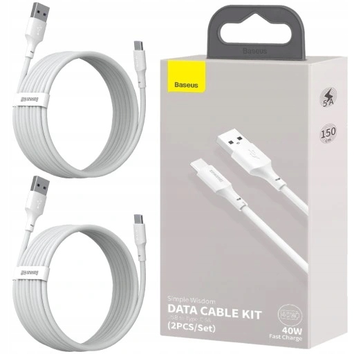 

Baseus Kabel Usb-c Type-c Quick Charge 5A 40W 2SZT
