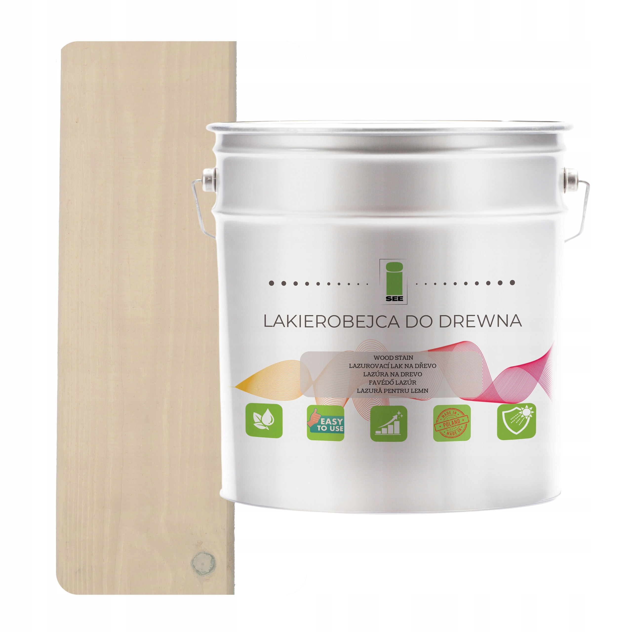 Lakovací hmota na dřevo béžová, hydrofobní, bez zápachu, saténová 3v1 5L H4164