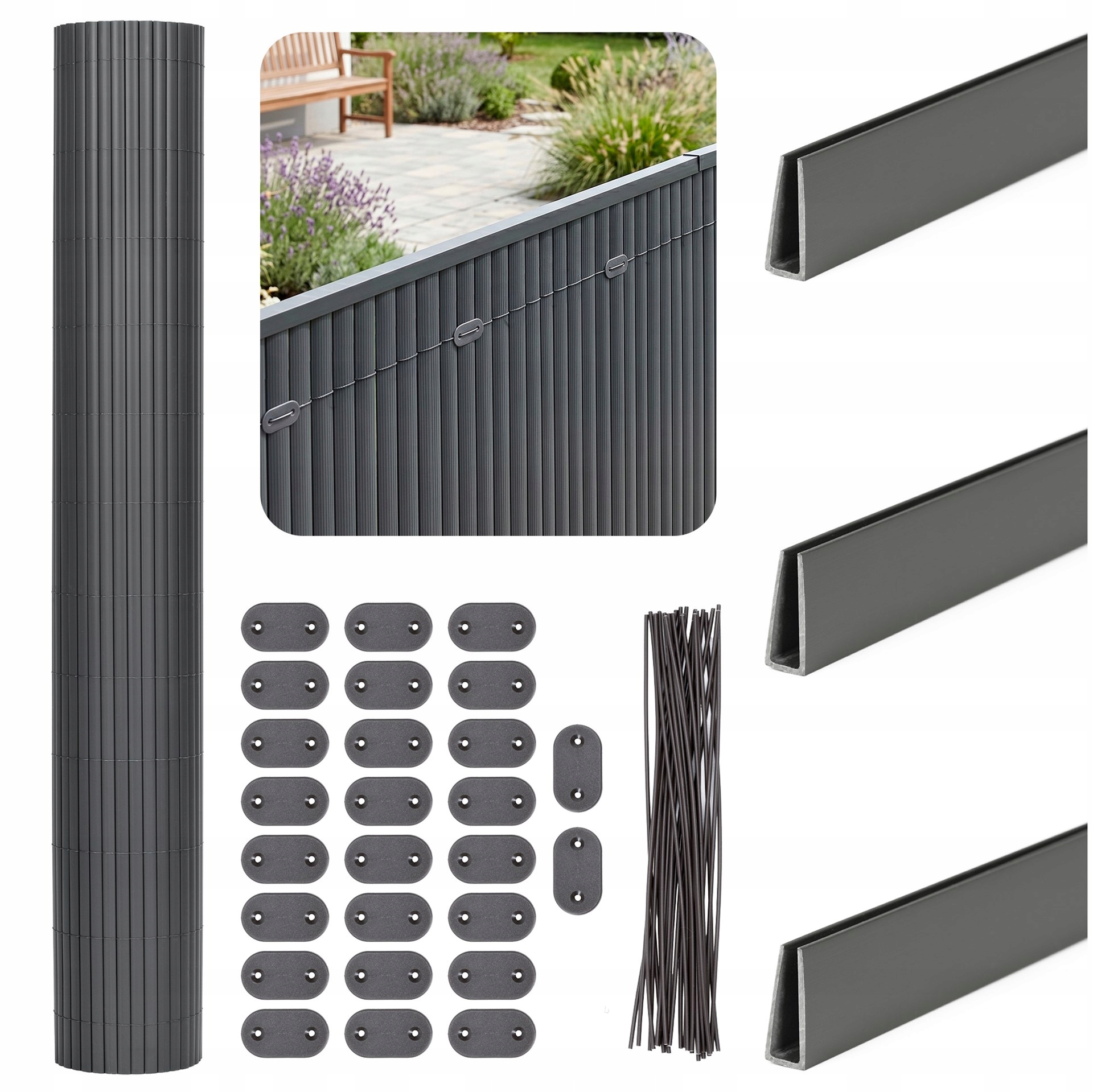 Pvc Kryt 100x300 Maskovací Podložka Balkon Terasa Oplocení Upevnění Profil