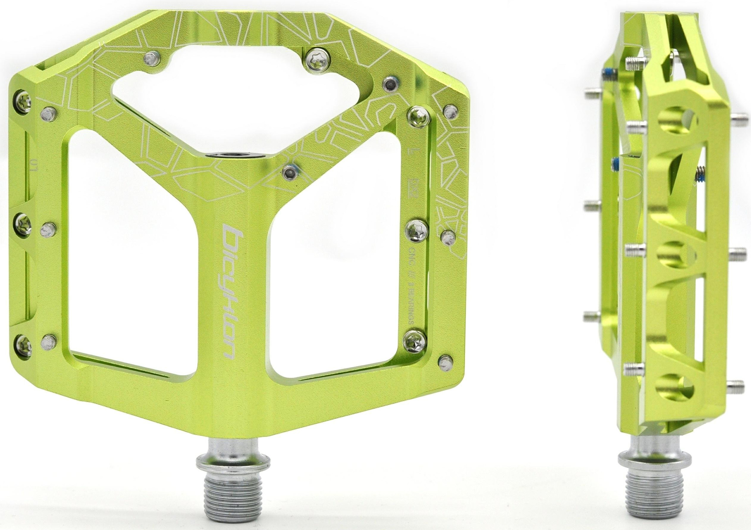 Pedały Platformowe Bicyklon DX2 Alu Maszynowe Zielone