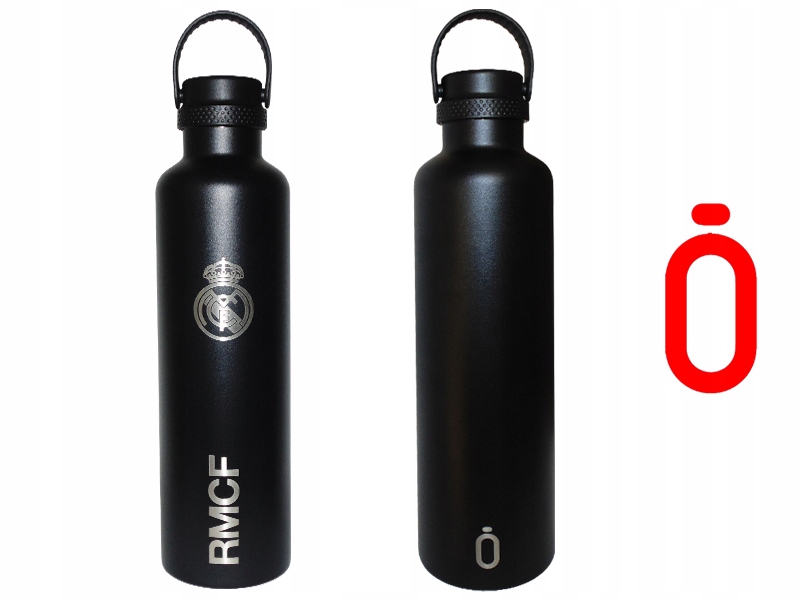 Real Madryt Duży XXL Bidon Termiczny Runbott Ceramiczny Czarny 1 Litr