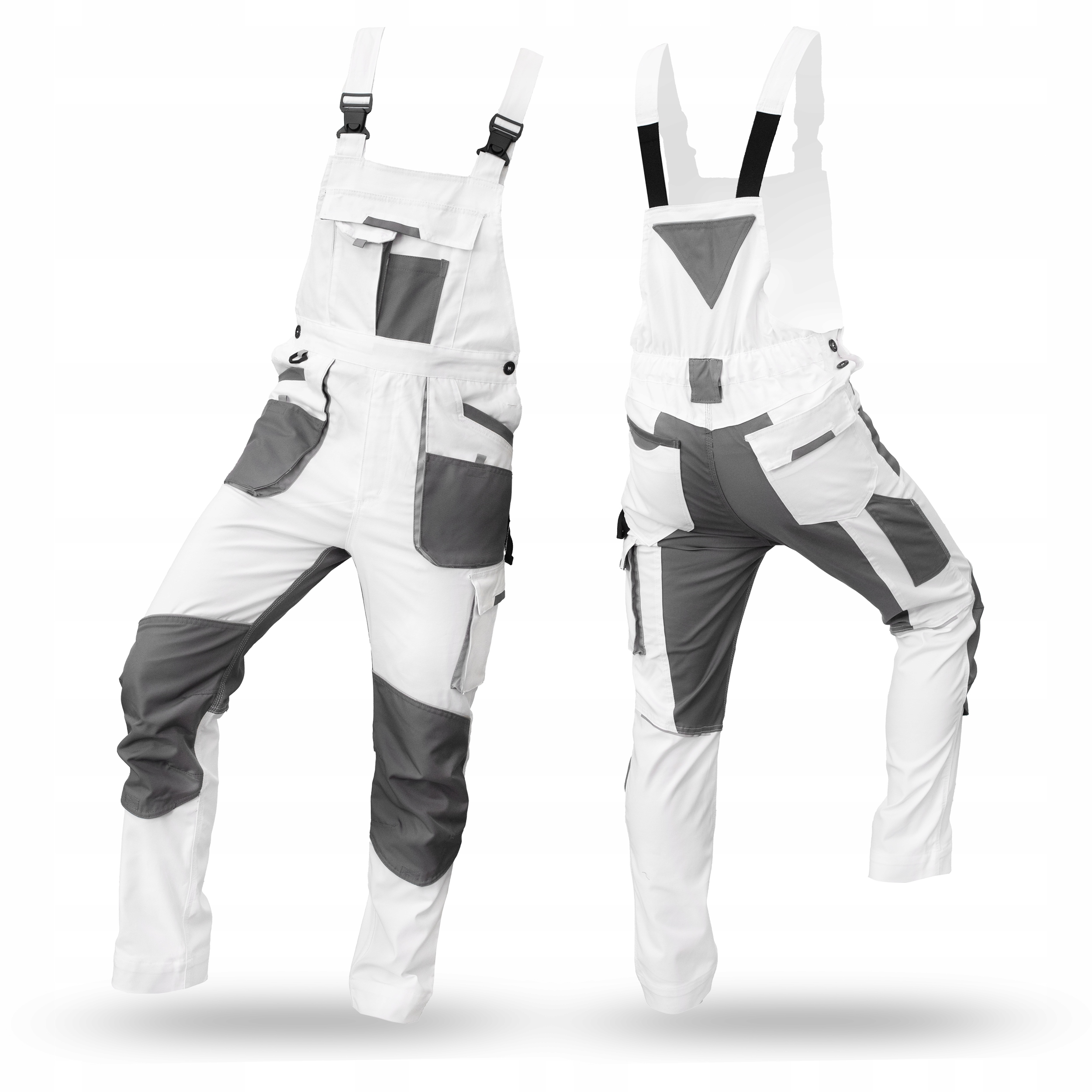 Elastické Pracovní Kalhoty Pánské Zesílené Zahradnické Kalhoty Stretch Slim bílé