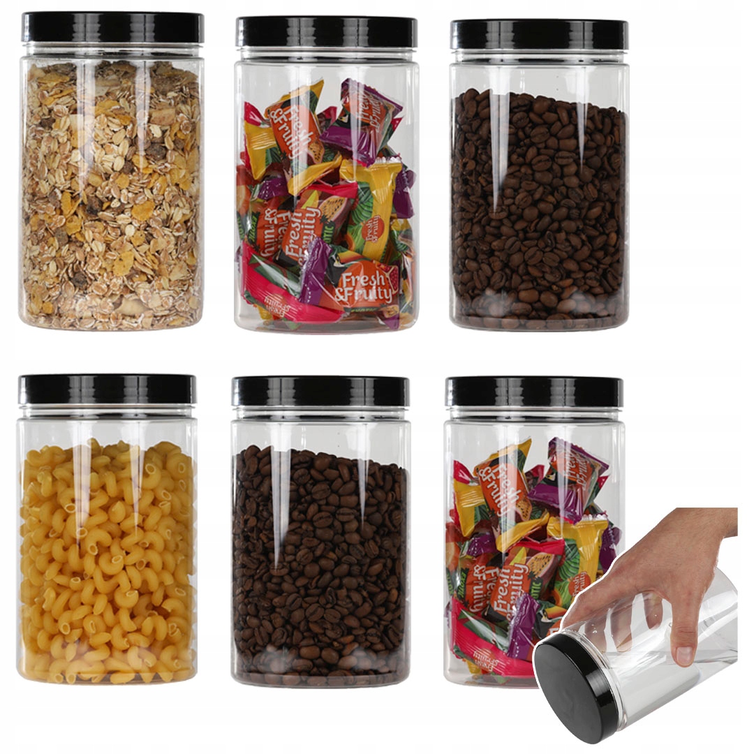 

Pojemnik słoik plastikowy 1,5L makaron 1500ml x 6