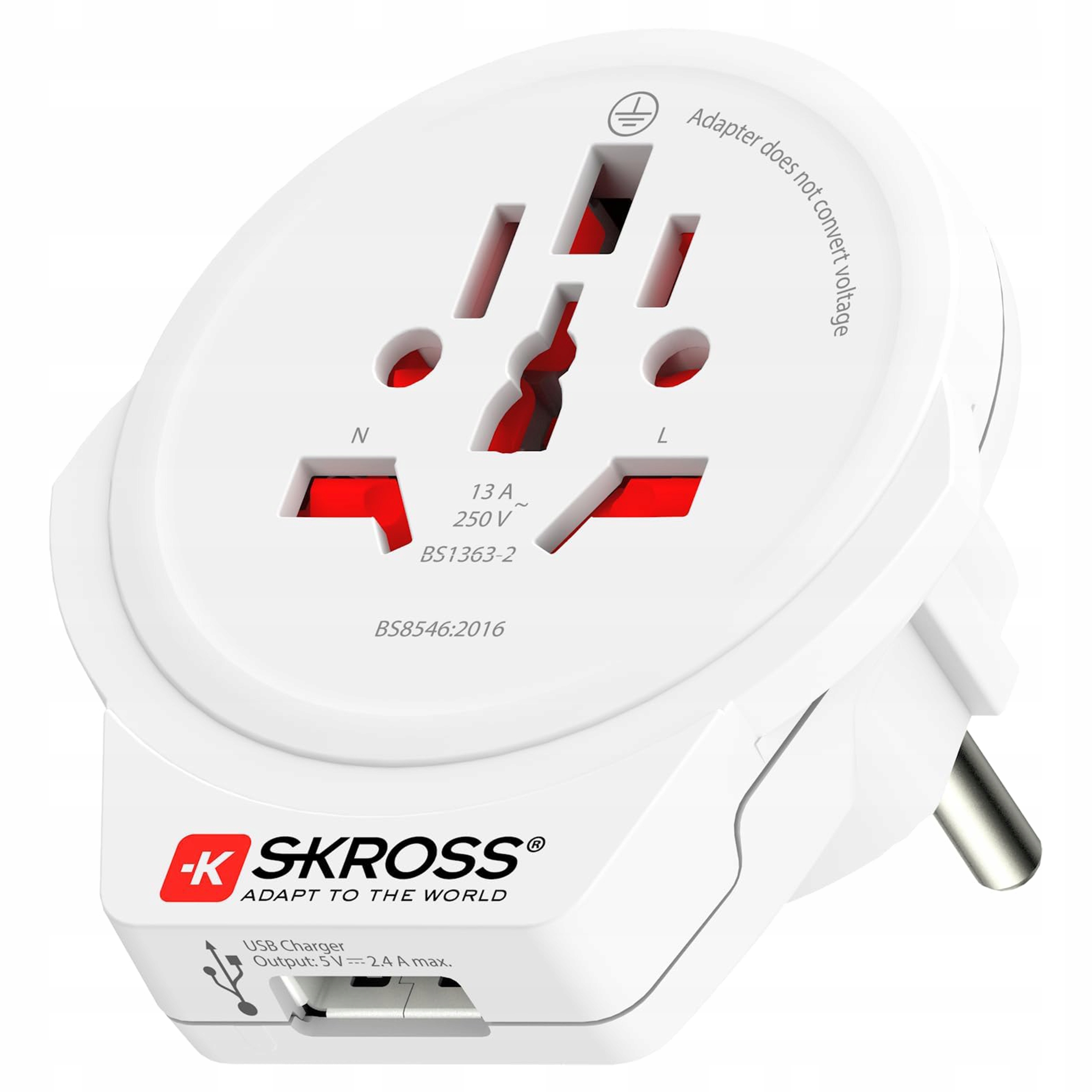 Univerzální cestovní adaptér Skross Pro s konektorem Usb 2.5A pro 200 zemí