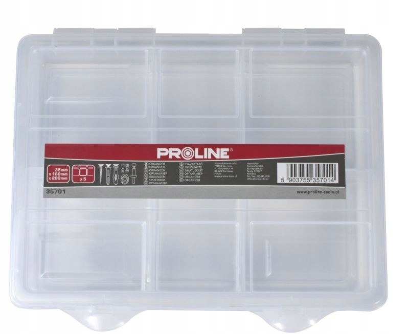 Organizer 5 przegródek 35x160x200mm Proline 35701