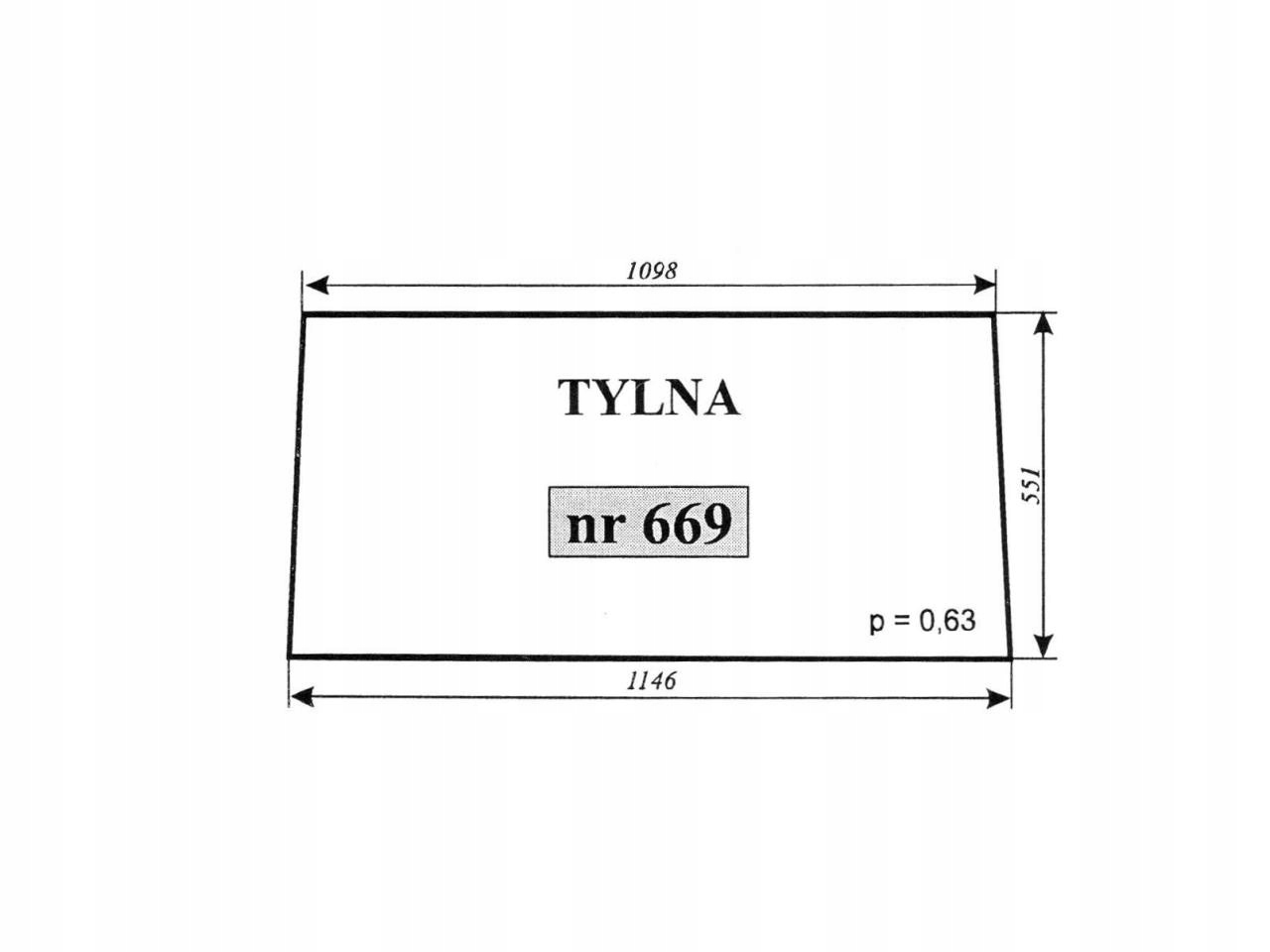 SZYBA TYLNA C-330 C-360 KOŹMIN SZYSZKA 669