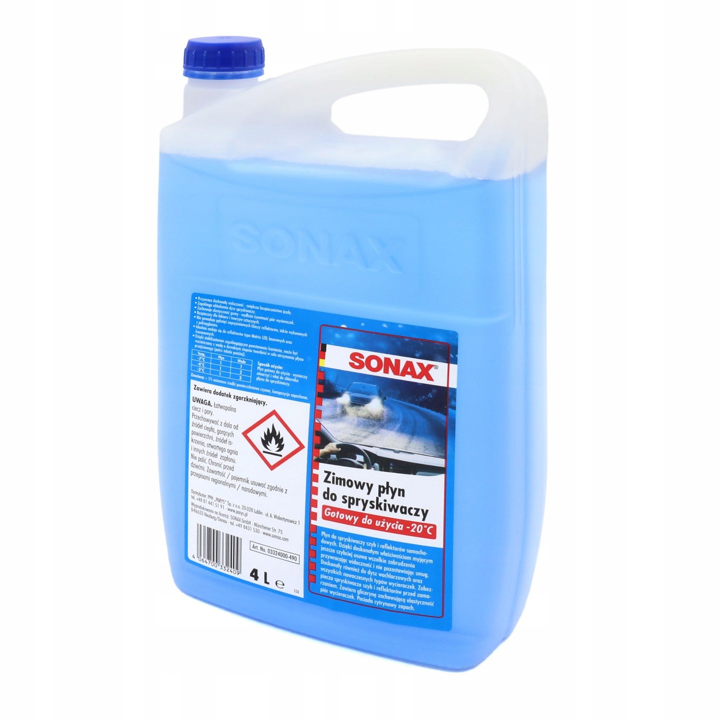 

Płyn do Spryskiwaczy Sonax Zimowy -20C 332400 4L