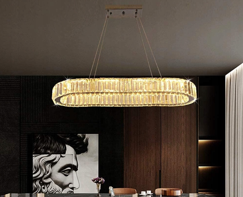 Moderný Led krištáľový luster 70 cm, elegantná stropná lampa do obývačky