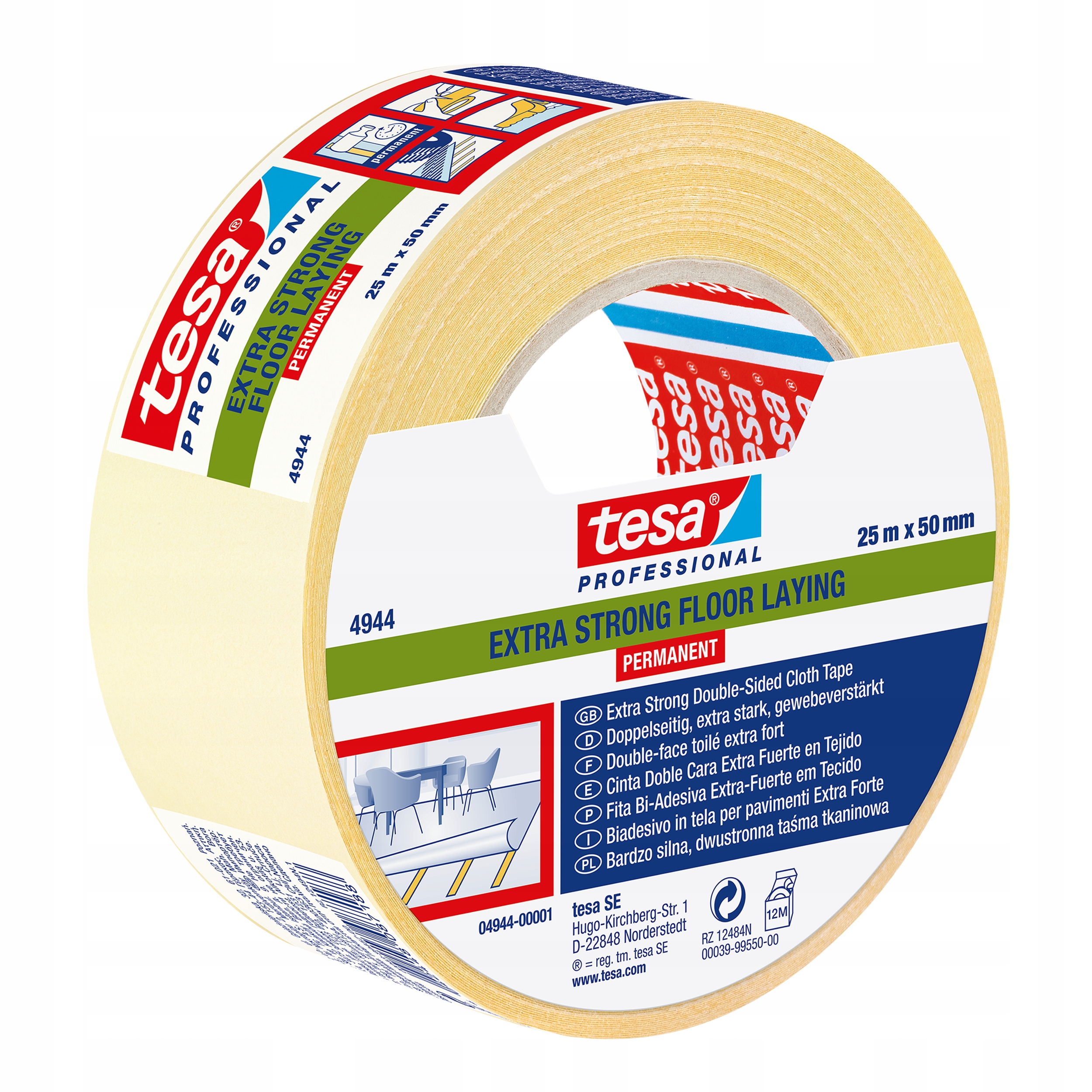 Taśma do wykładzin BARDZO MOCNA - 50mm X 25m -TESA