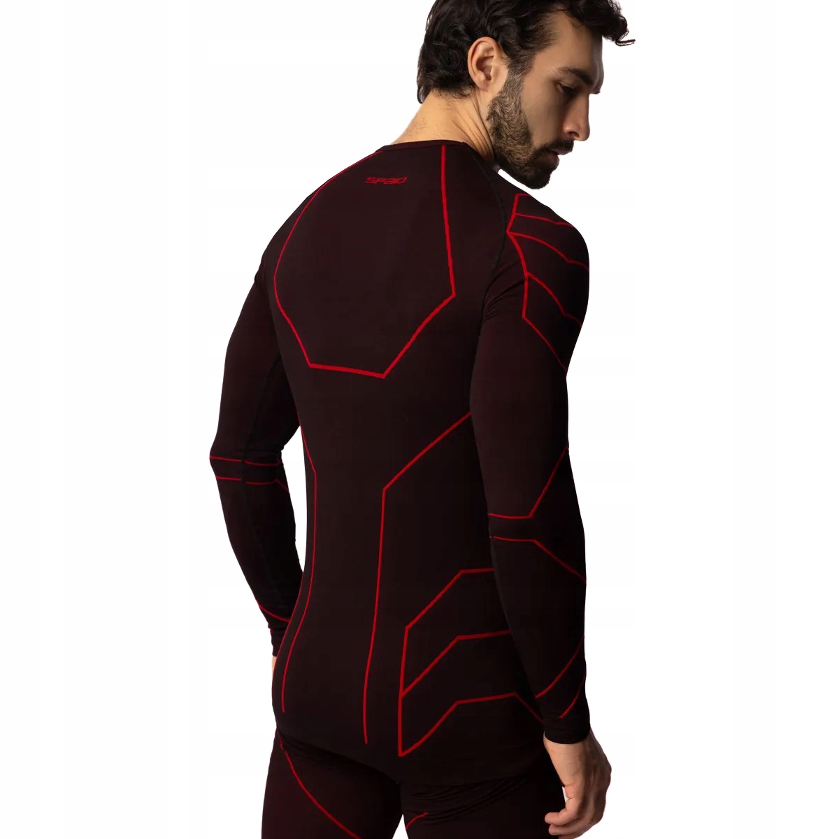 BIELIZNA TERMOAKTYWNA SPAIO zestaw motocyklowy koszulka spodnie męska L Kolor bordowy czarny czerwony
