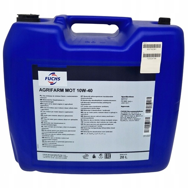 Fuchs Agrifarm Mot 10W-40 Olej silnikowy 20L