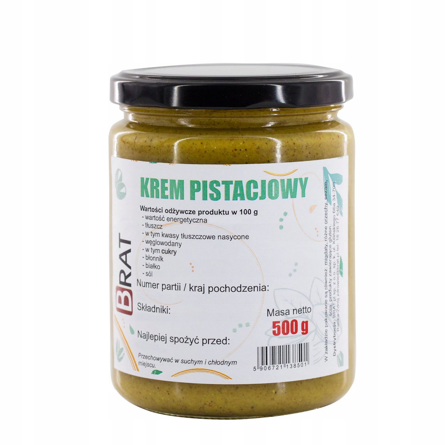 MASŁO PISTACJOWE Pistacje PASTA Krem 500g
