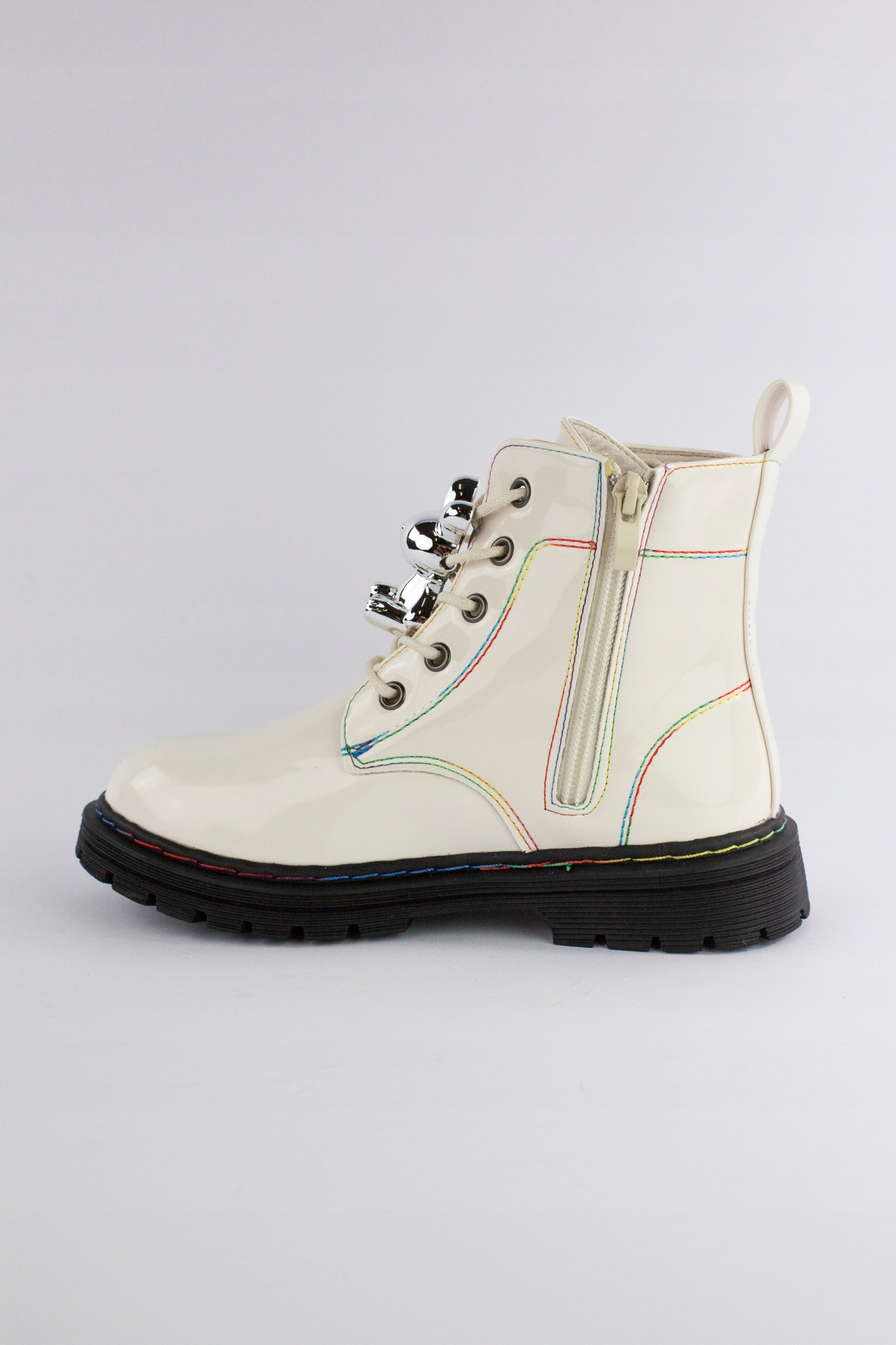 TRAPERY trzewiki WORKERY ocieplane LAKIEROWANE zamek ZIMOWE miś (31) Rozmiar 31