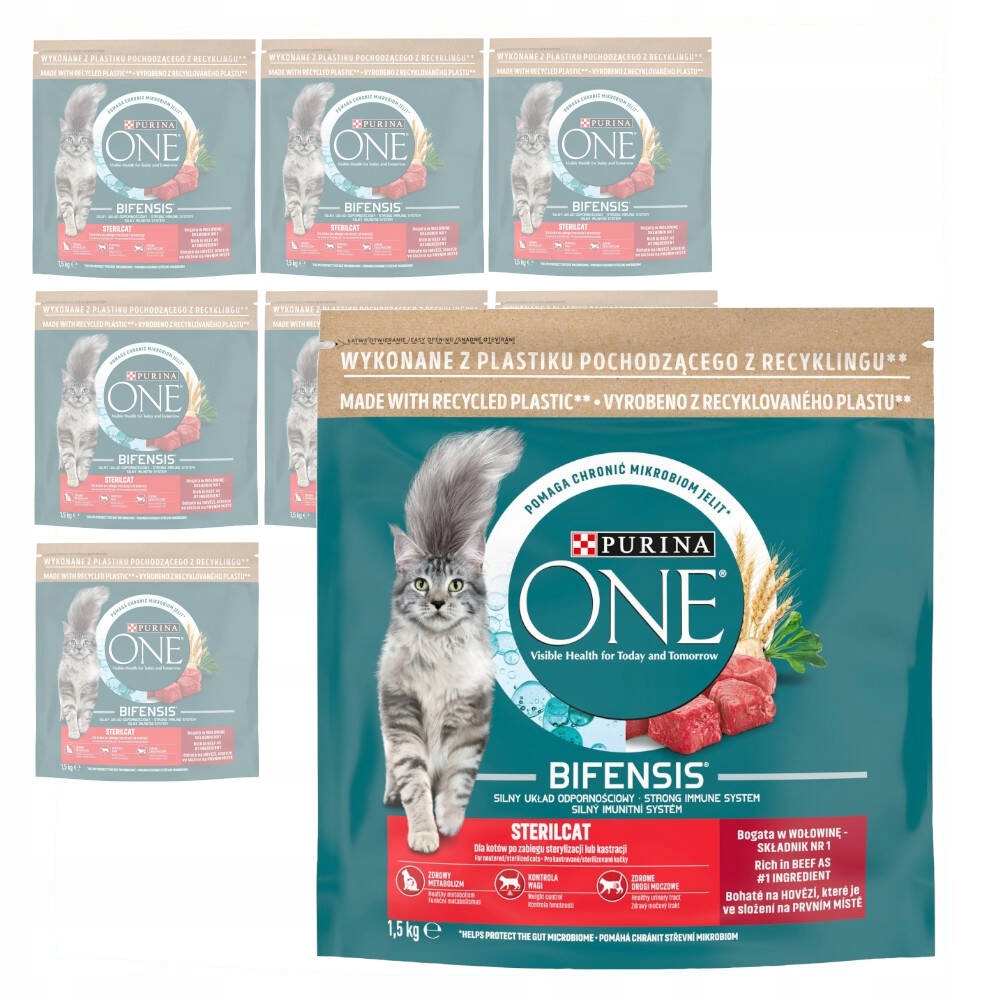 Levně Purina One Sterilcat Hovězí Maso Suché Krmivo Pro Kočky Po Kastraci/sterilizaci 8x1,5kg