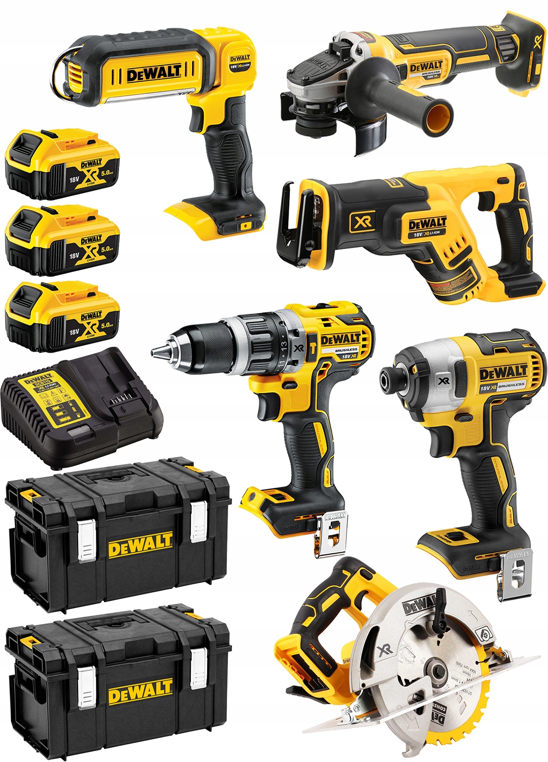 

Zestaw Combo 6 narzędzi 3x5Ah 18V DeWalt DCK623P3