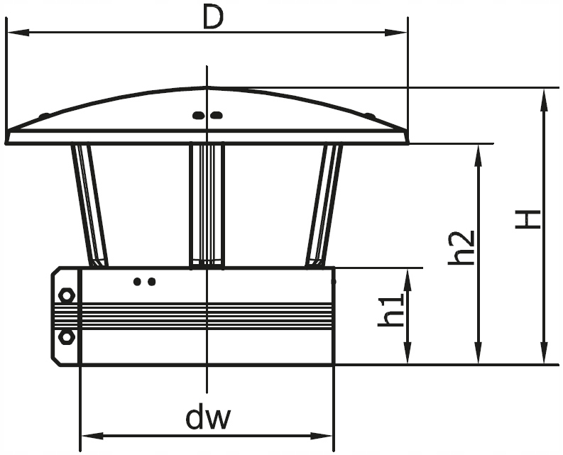 Daszek, parasol, nasada komin fi120 ocynk DA120-OC Kod producenta WN-DA120-OC