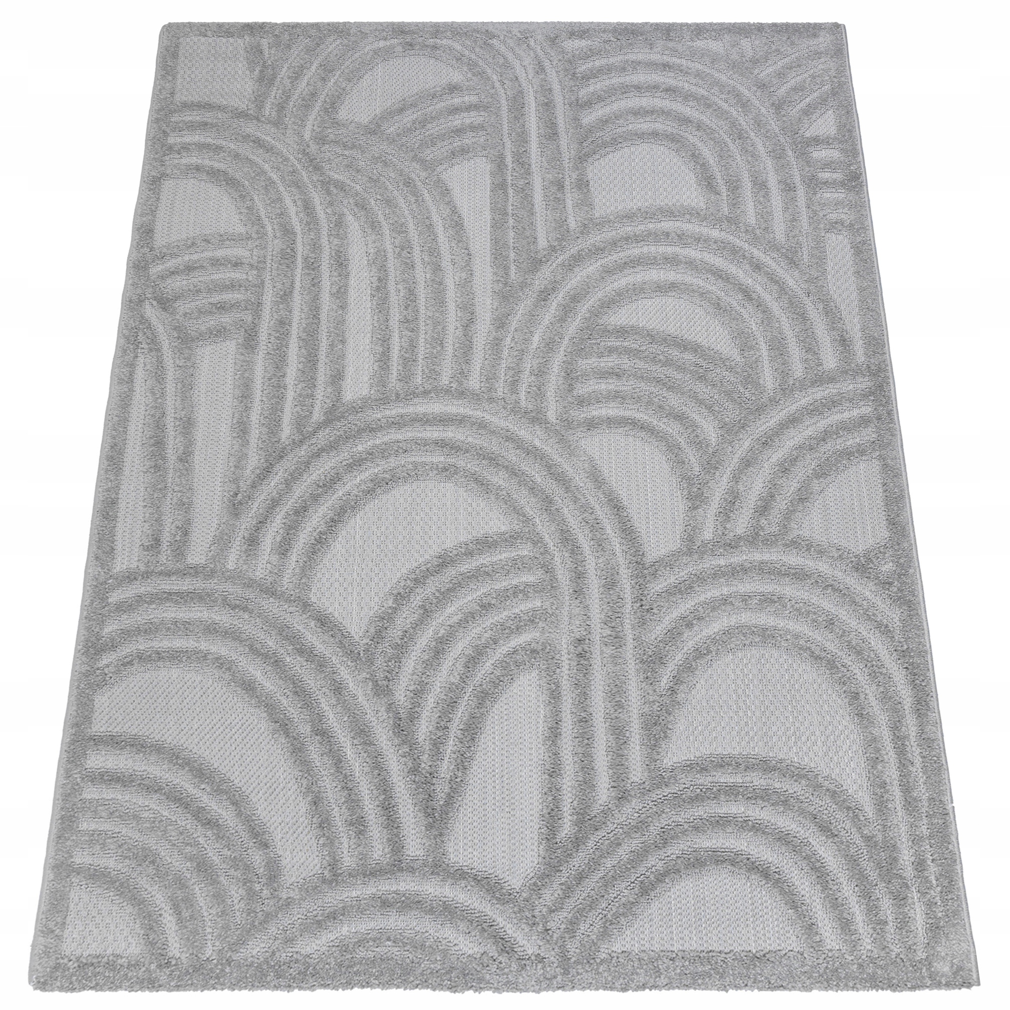 Koberec do obývačky Dvojúrovňový 120 x 170 cm Šedá Módny Moderný vzor oblúka