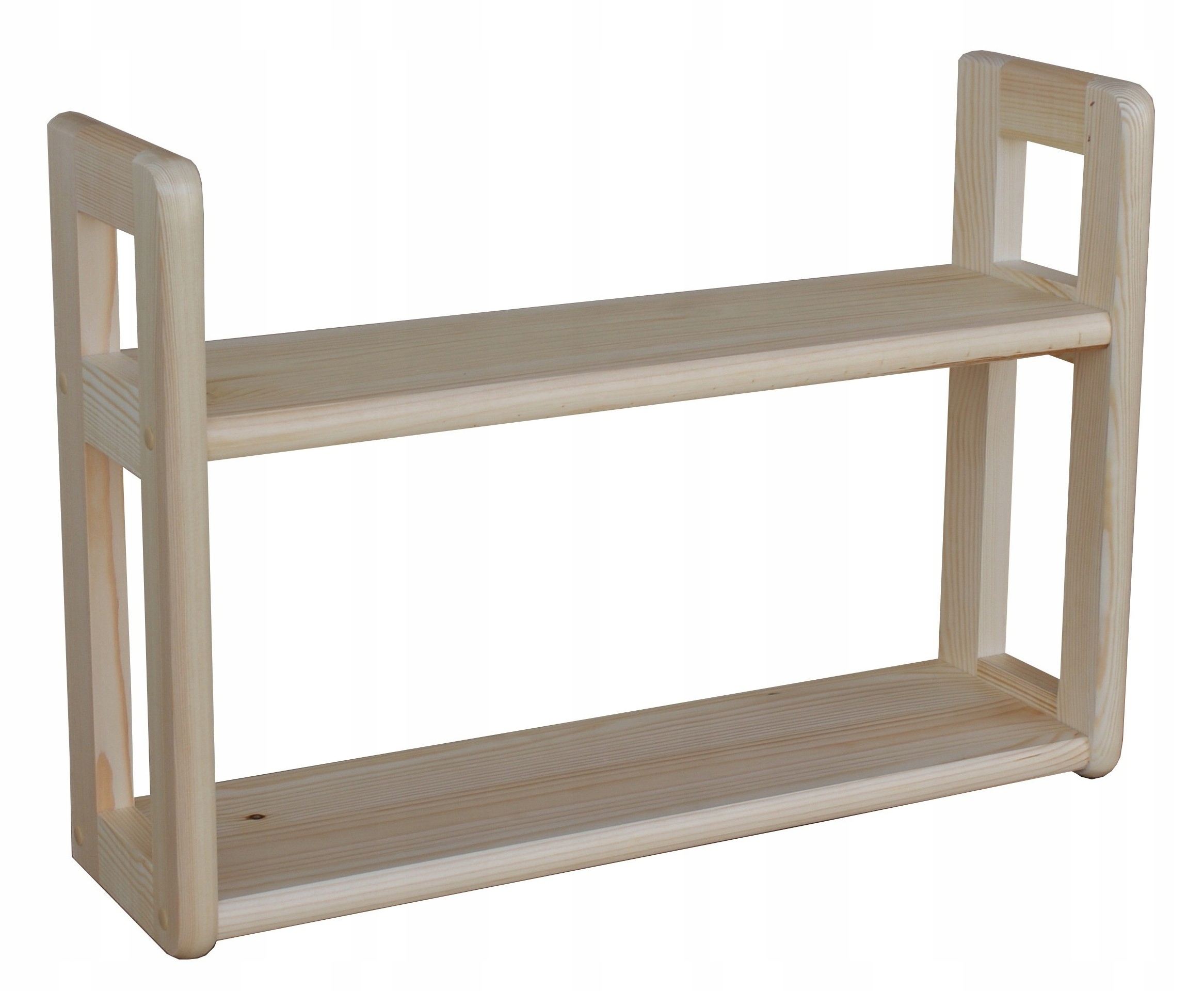 PÓŁKA DREWNIANA WISZĄCA PROSTA DWUPOZIOMOWA K2 60 sosnowa