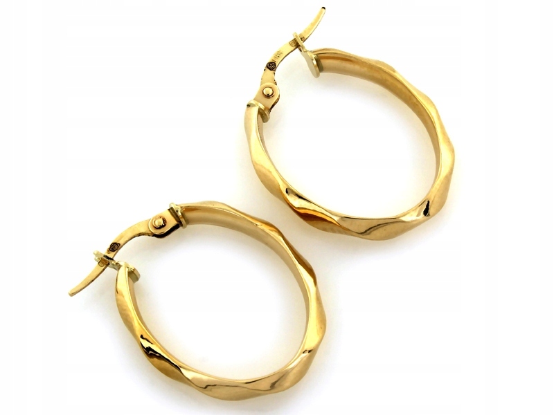 Dámské ovál Náušnice ze zlata 585, stylové od klenotníka