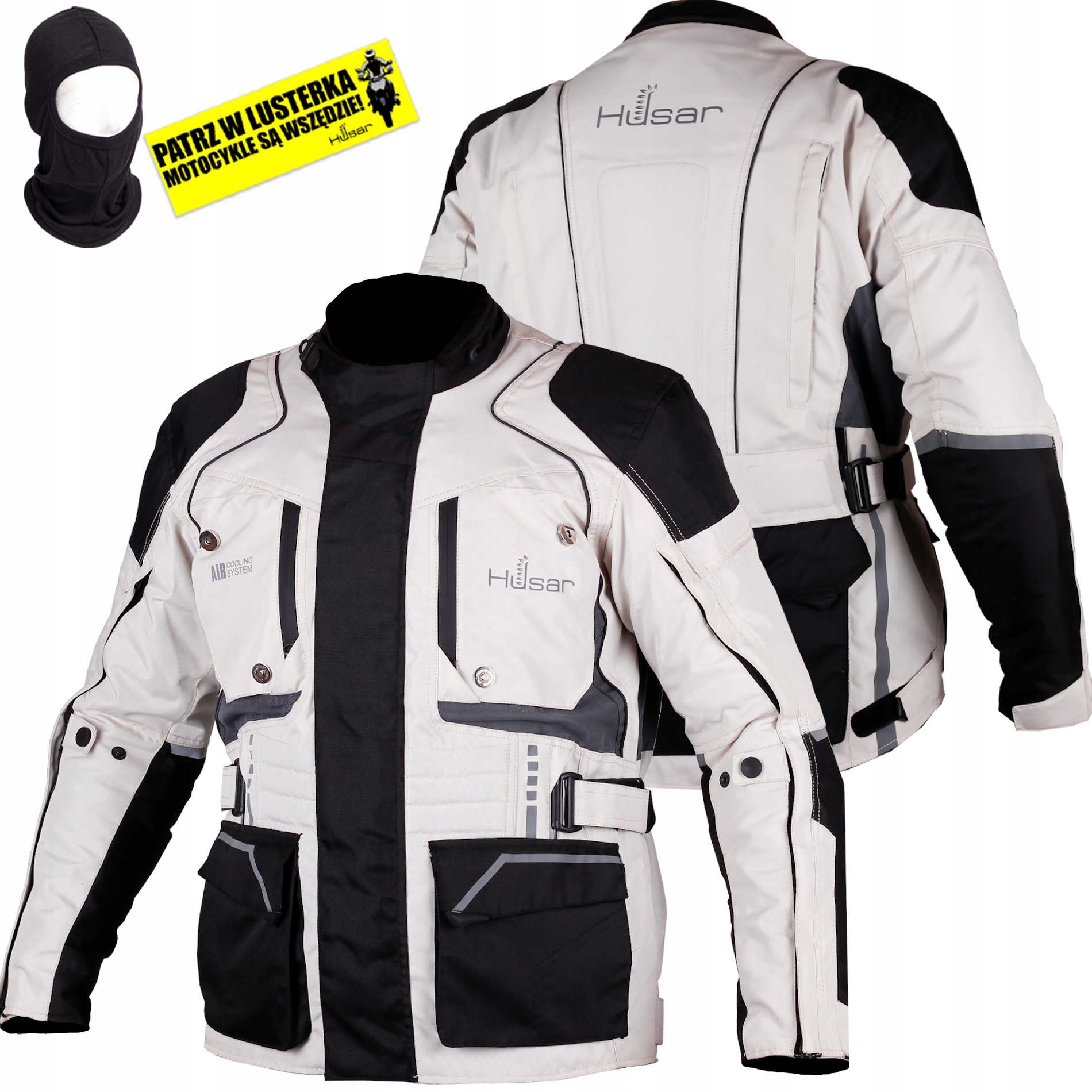 Husar Octan šedá pánská turistická motocyklová bunda na motorku 2XL