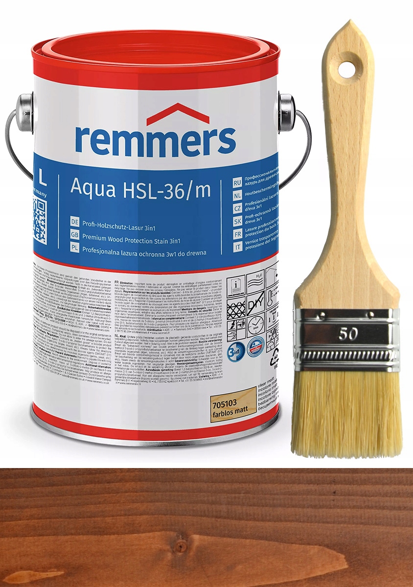 Remmers HSL-36/m Lazura na vodní dřevo 20L Ořech