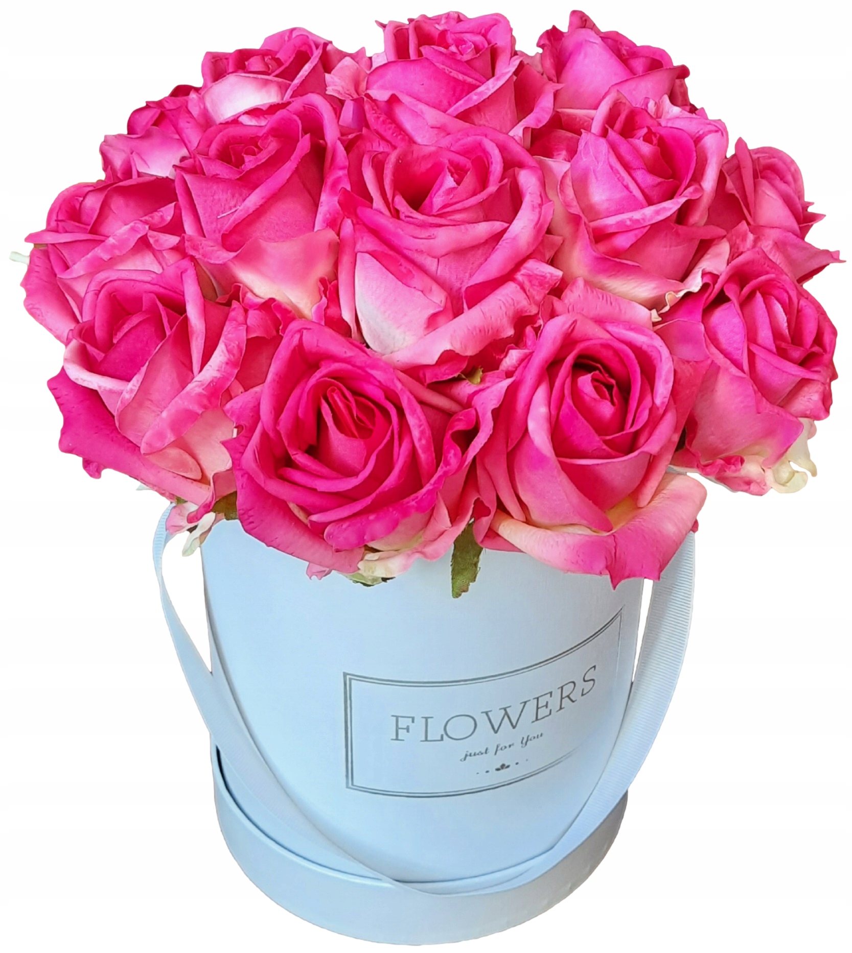 Flower Box Róže ružové fuchsia ruža gumové silikónové Kytica 17 ružová
