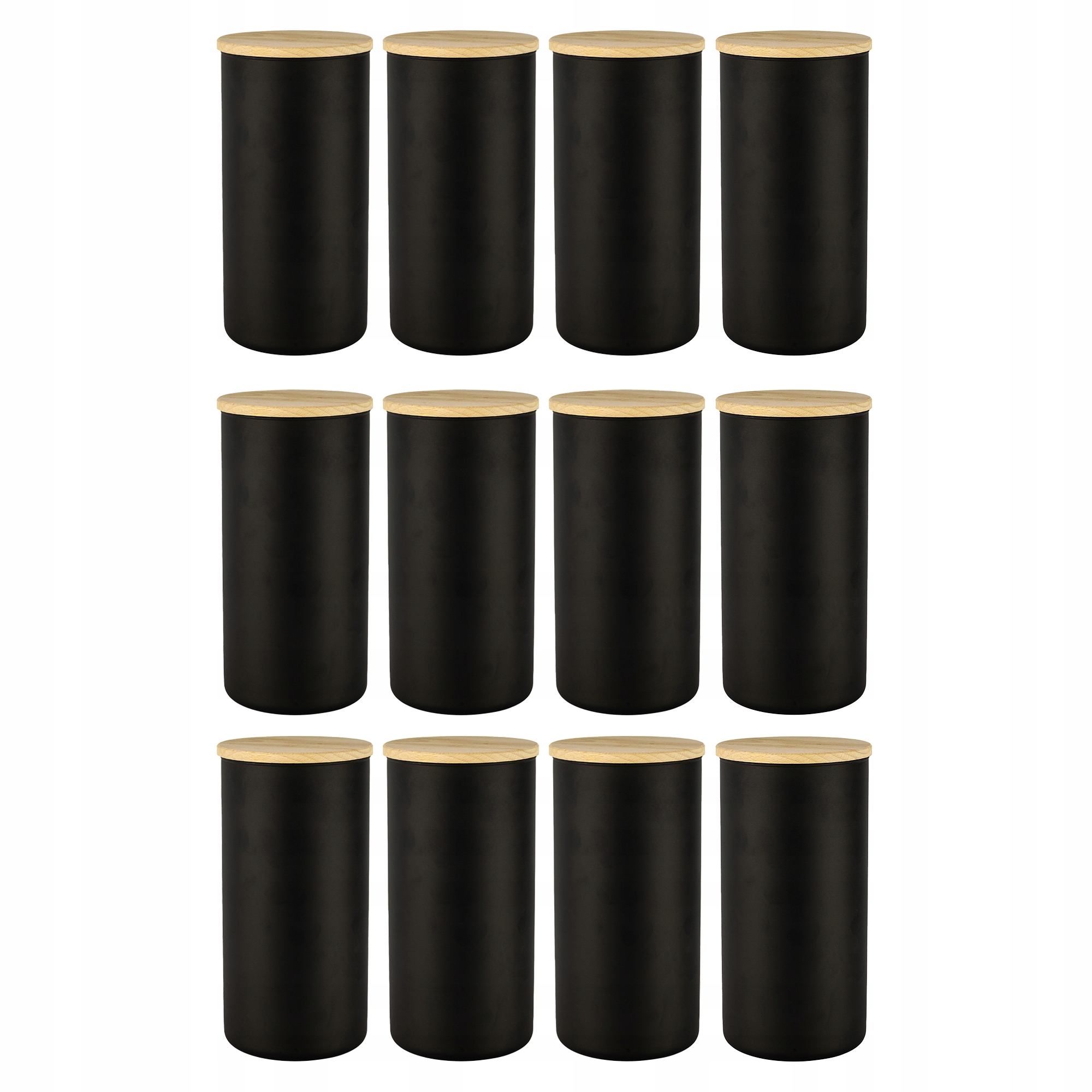 Kontejnery Sklenice pro skladování Černé Mat 12x20 cm Polské Sklo