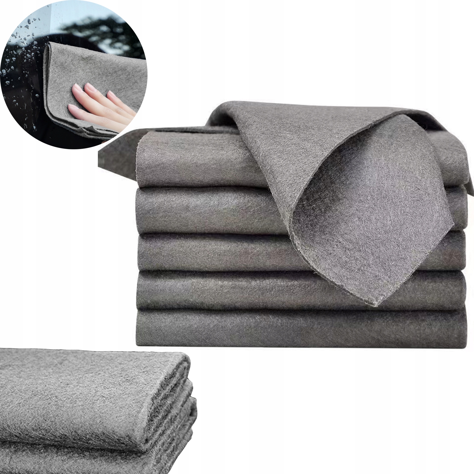 Levně Magická Utěrka Šedá, Zhušněná, Savá, Větší, 30X40CM, 5 Ks, Savá, Měkká