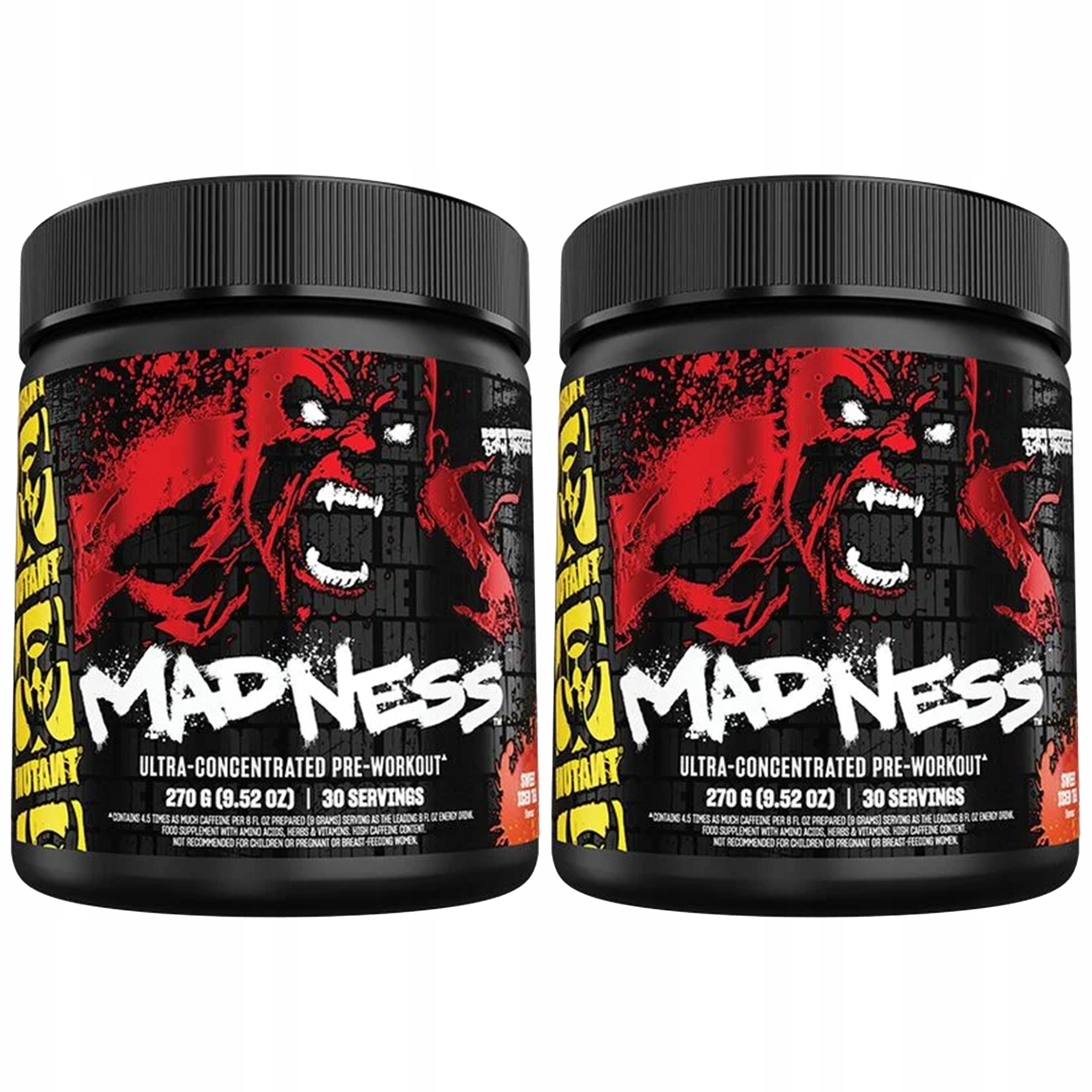 2x Předtréninkovka energie pumpa síla vytrvalost Mutant Madness 270 g