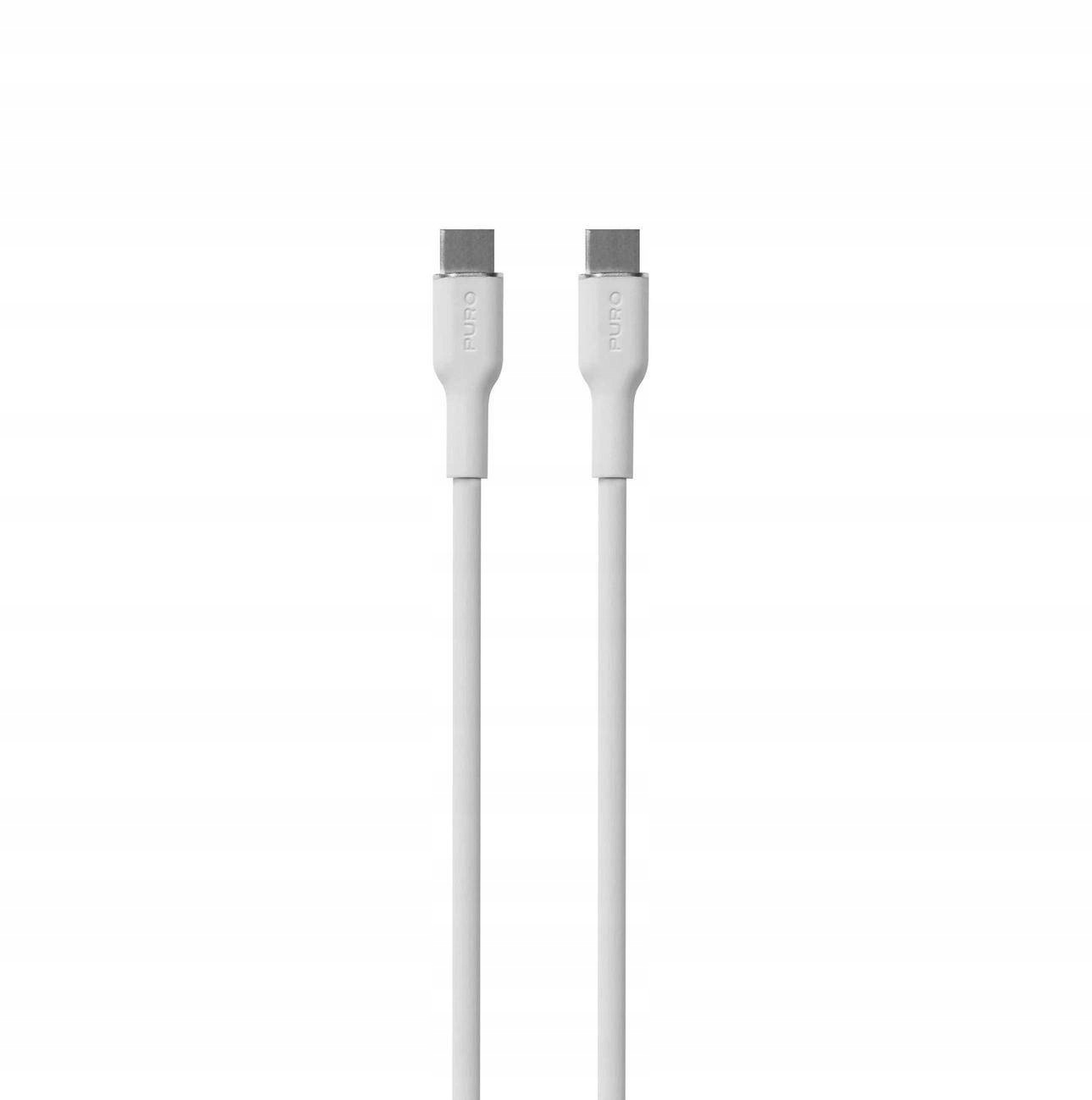 Kabel Puro Soft Usb-C Usb-C 60W 1,5M Silikonowy- Biały