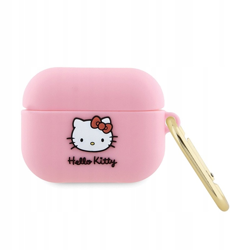 Hello Kitty Silicone 3D Kitty Head Etui AirPods Pro (różowy)
