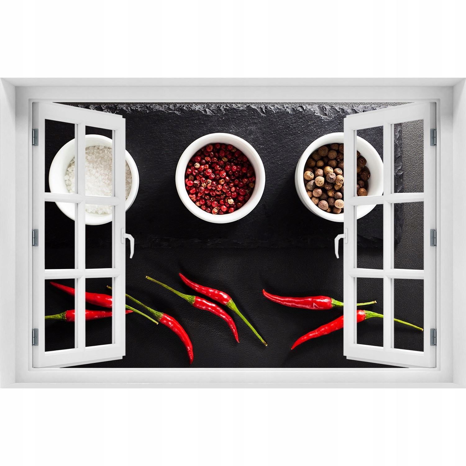 

Naklejka 3D Okno samoprzylepne Przyprawy i chilli