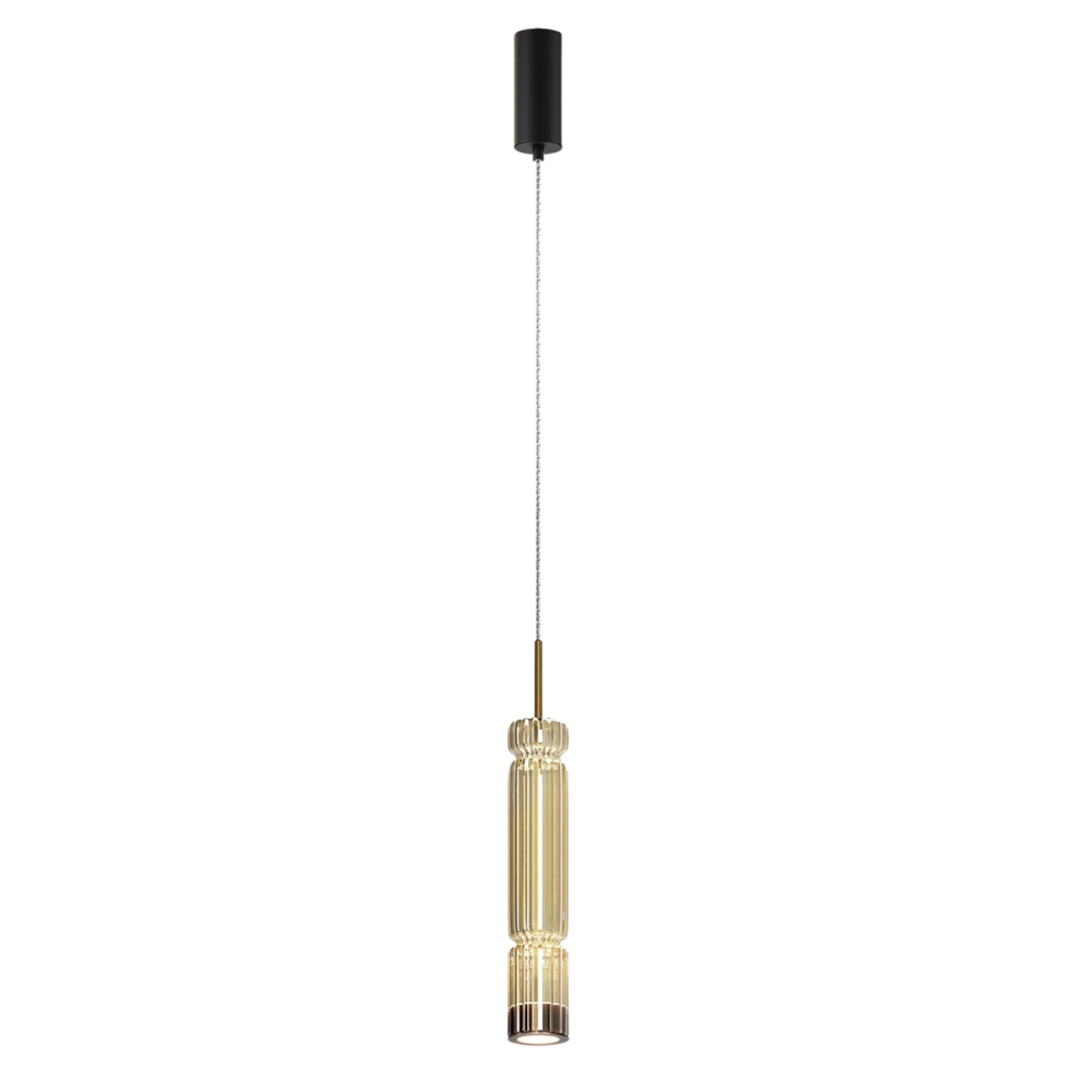 Závesná lampa Maytoni Ordo Led 12W čierno-zlatá, kov/sklo IP20