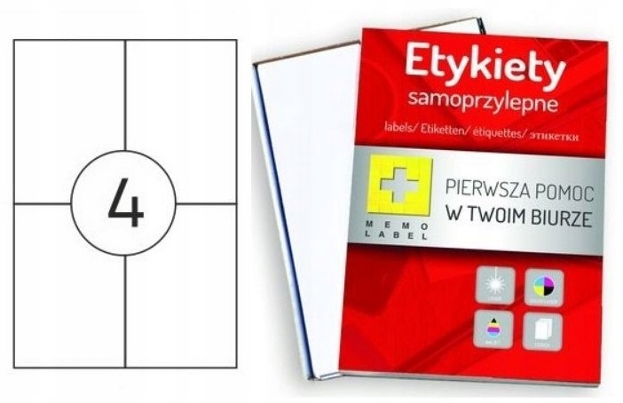 

Etykiety samoprzylepne 100 ark. A4 105x148mm białe