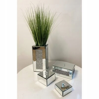 OSŁONKA WAZON FLAKON DONICZKA SZKLANY KRYSZTAŁKI M-15 40 CM Marka inny